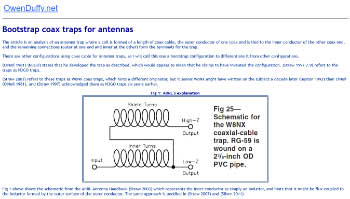 Bootstrap coax traps for antennas