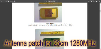 Antenna patch for 23cm 1280MHz
