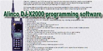 Alinco DJ-X2000 programming software/
