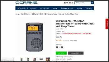 CC Pocket AM FM NOAA Weather Radio