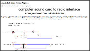 A computer sound card to radio interface
