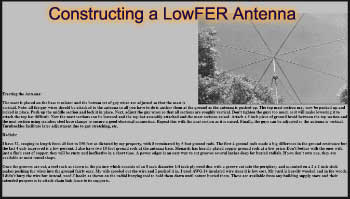 Constructing a LowFER Antenna