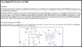 Very High IP3 LNA for 144 MHz