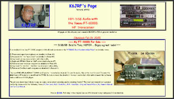 Yaesu FT-1000D HiFi SSB Audio and Mods
