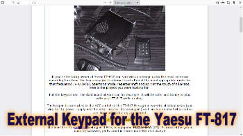 Keypad for FT-817 external/