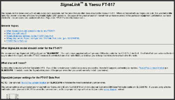 SignaLink SL-1 and Yaesu FT-817