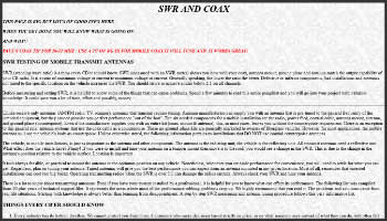 Swr and coax