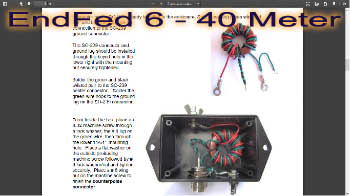 EndFed 6 - 40 Meter Multiband HF Antenna
