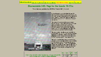 Dismantable Yagi for the bands 10-17m