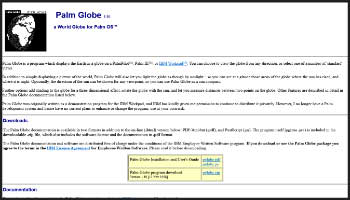 Palm Globe A World Globe for Palm OS