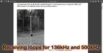 Bandpass receiving loops for 136kHz and 500kHz