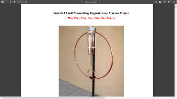 Magnetic Loop Antenna 30m, 20m, 17m, 15m, 12m, 10m Bands