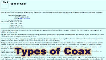 Types of Coax