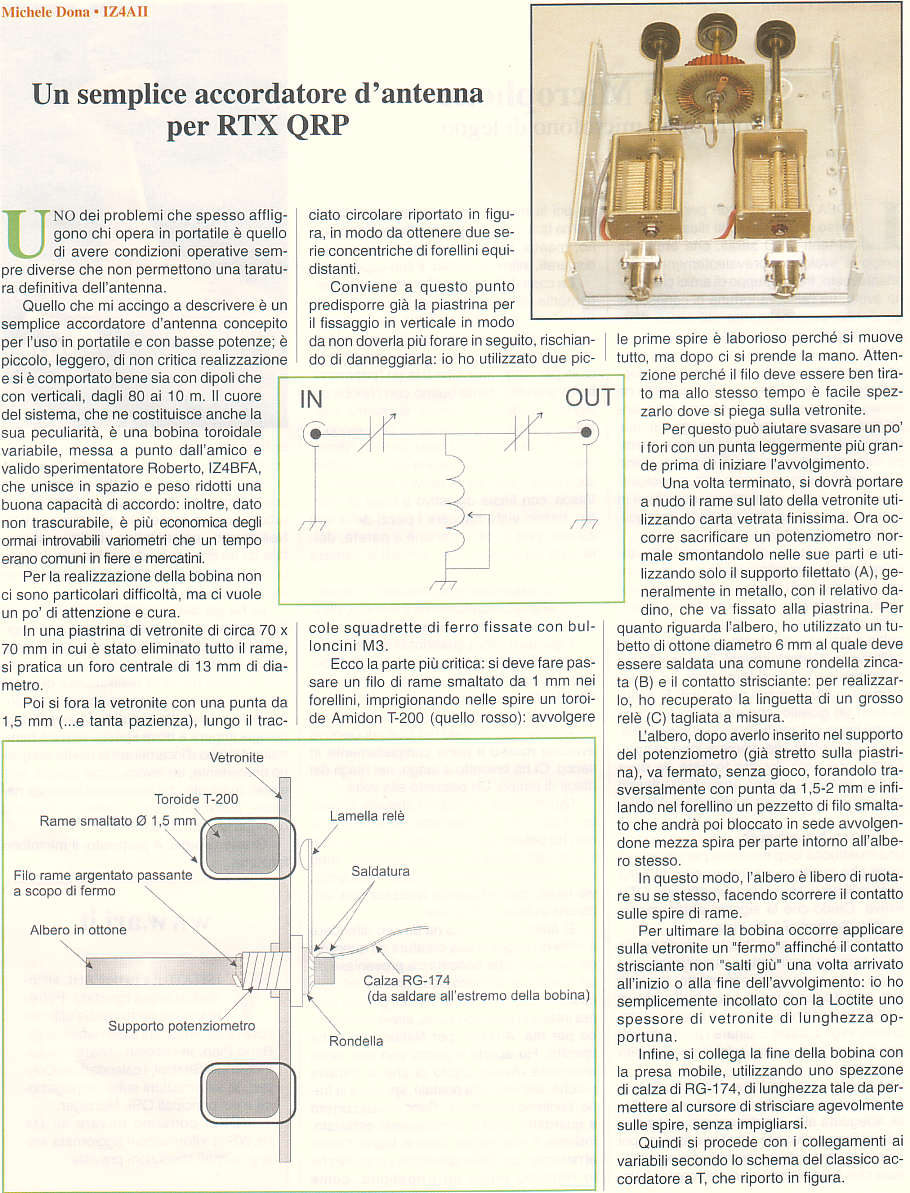 accordatore di antenna per QRP
