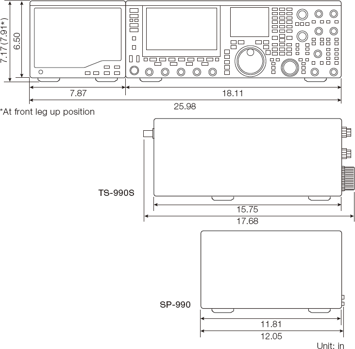 dimension kenwood TS990s